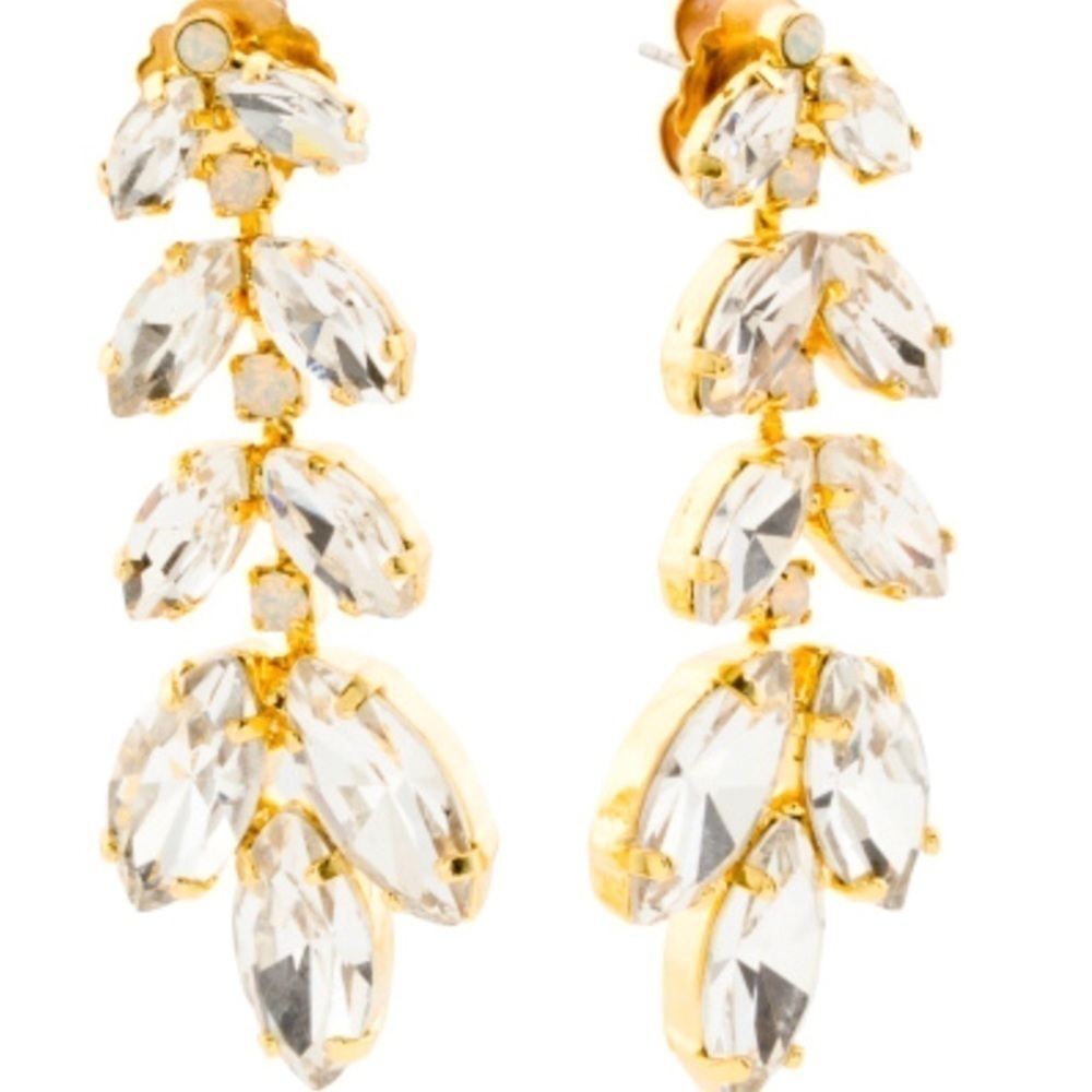 Sorrelli Repeating Navette Crystal‎ Dangle Statement Earrings Bright Gold New